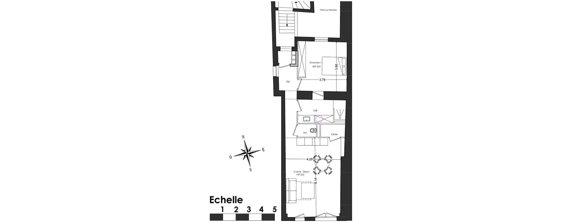 Appartement T2 de 56,80 m2 &agrave; Bordeaux Saint-michel