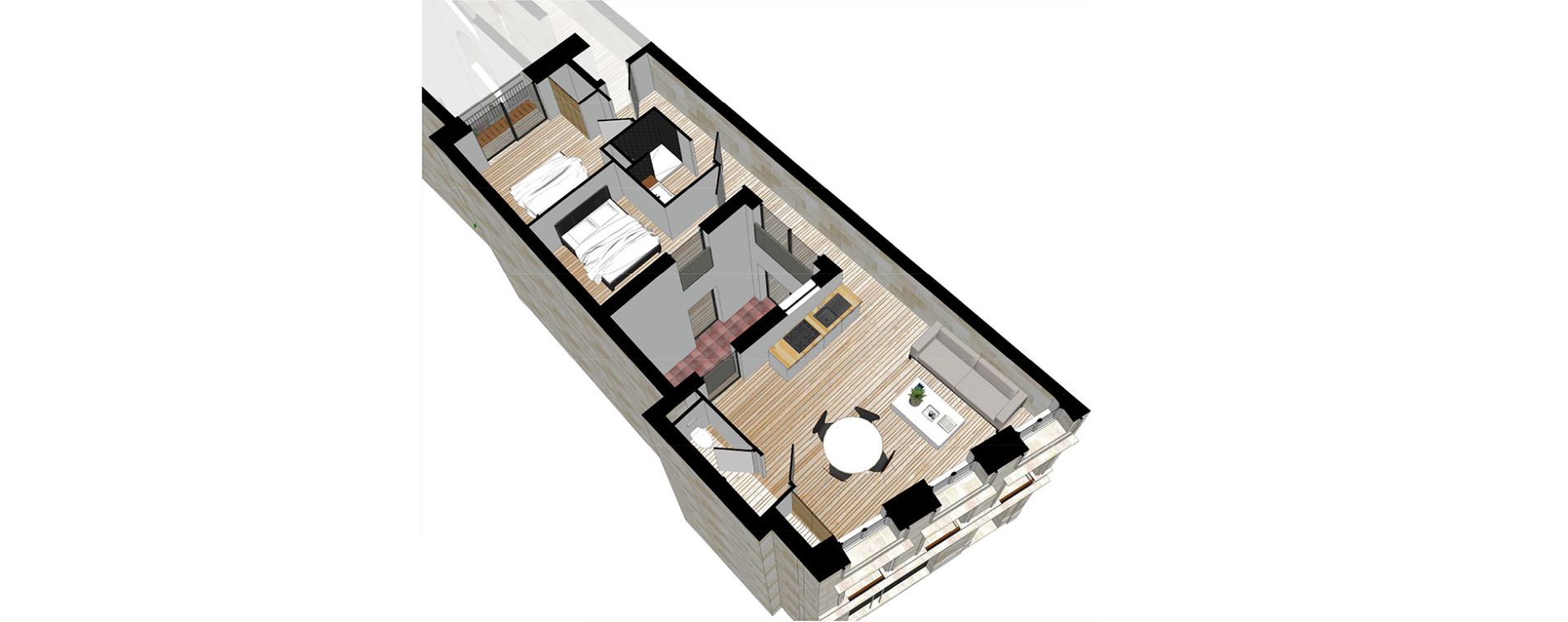 Appartement T3 de 65,10 m2 &agrave; Bordeaux Saint-michel