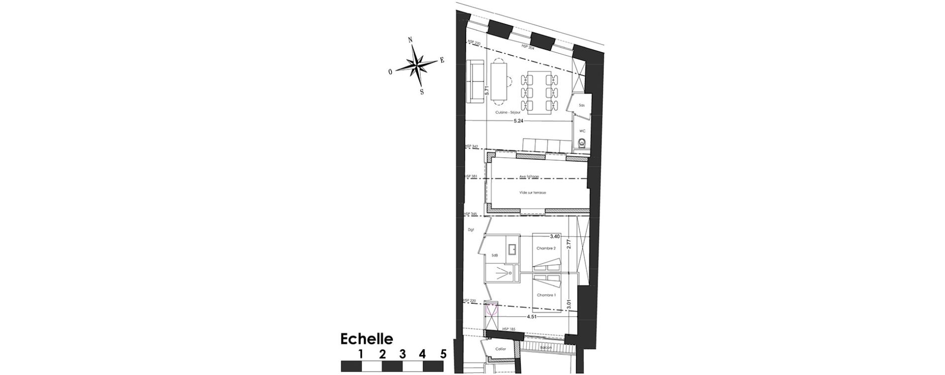 Appartement T3 de 74,20 m2 &agrave; Bordeaux Saint-michel