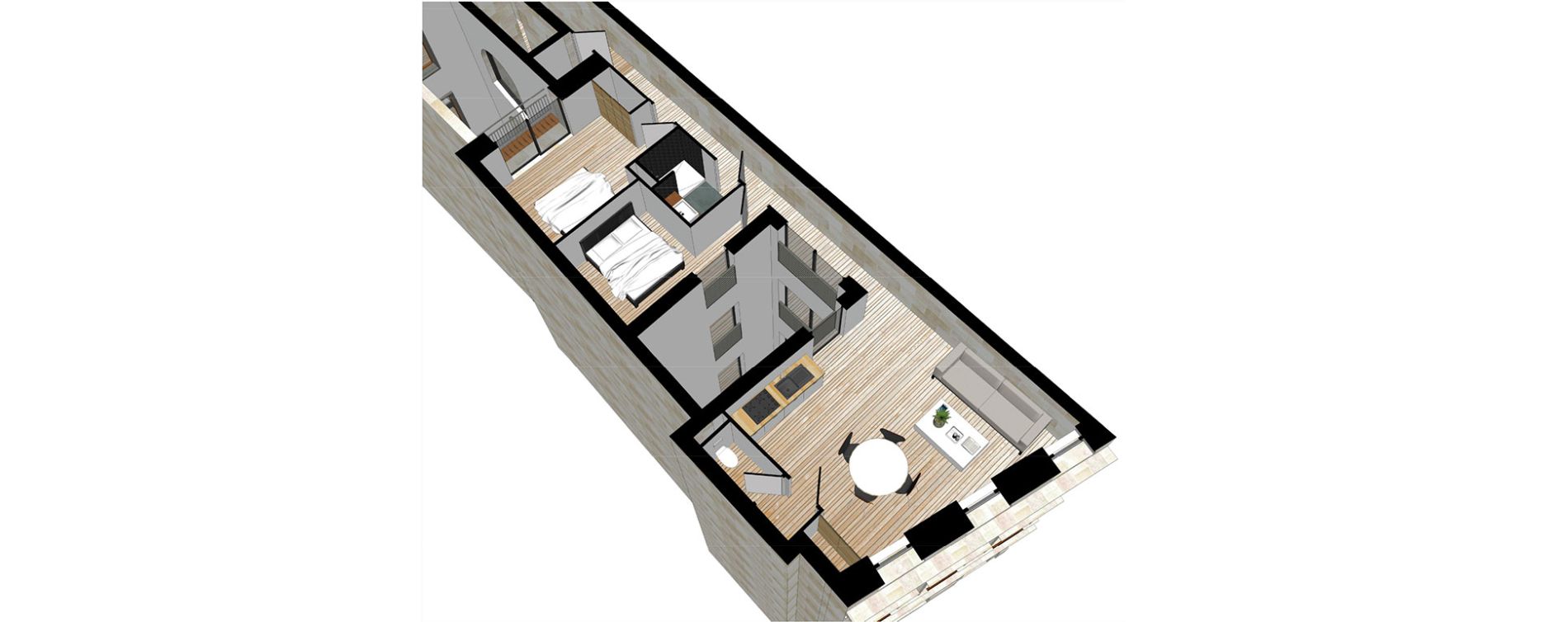 Appartement T3 de 74,20 m2 &agrave; Bordeaux Saint-michel