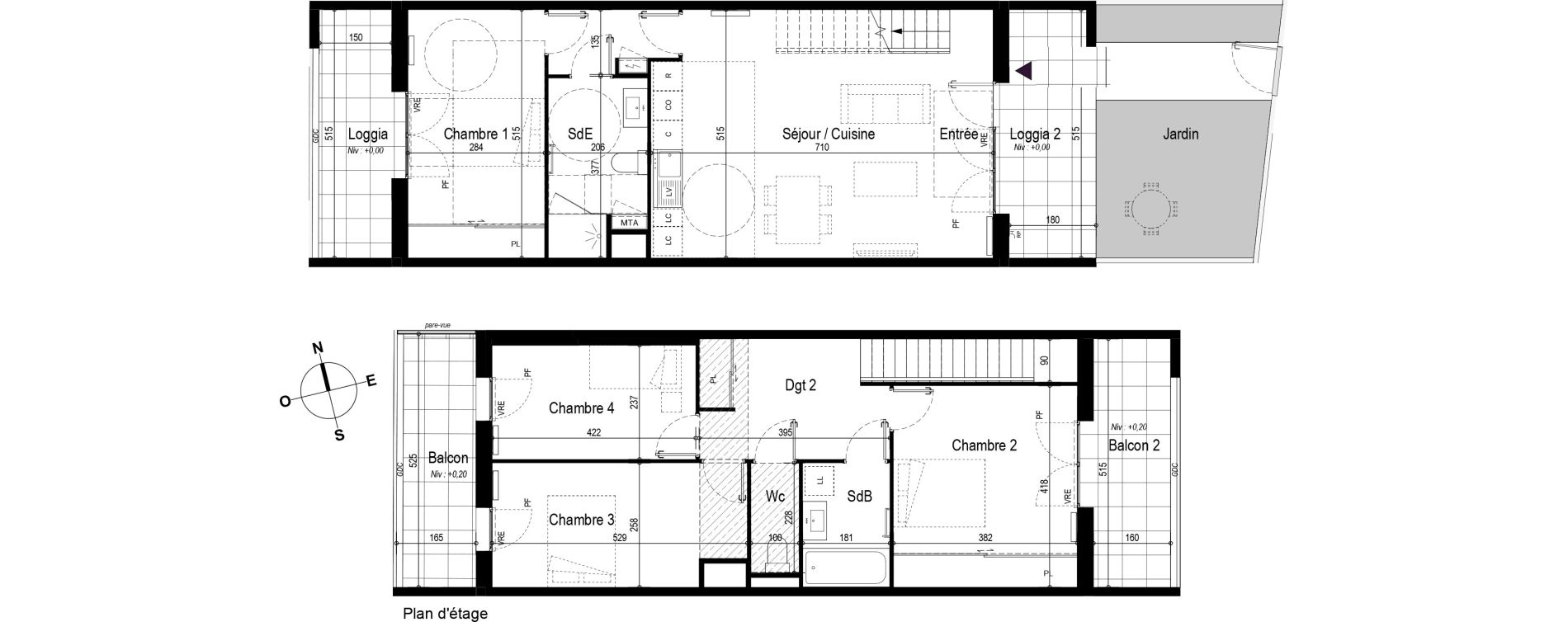 Duplex T5 de 113,39 m2 &agrave; Bordeaux Bastide