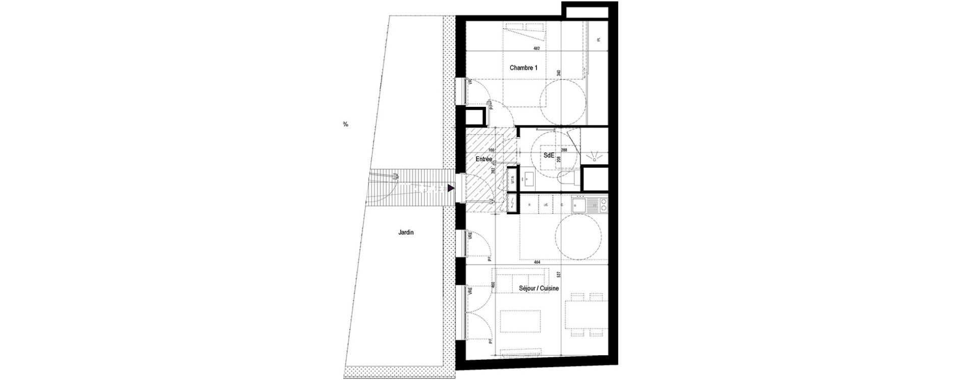 Appartement T2 de 48,38 m2 &agrave; Bordeaux Bastide