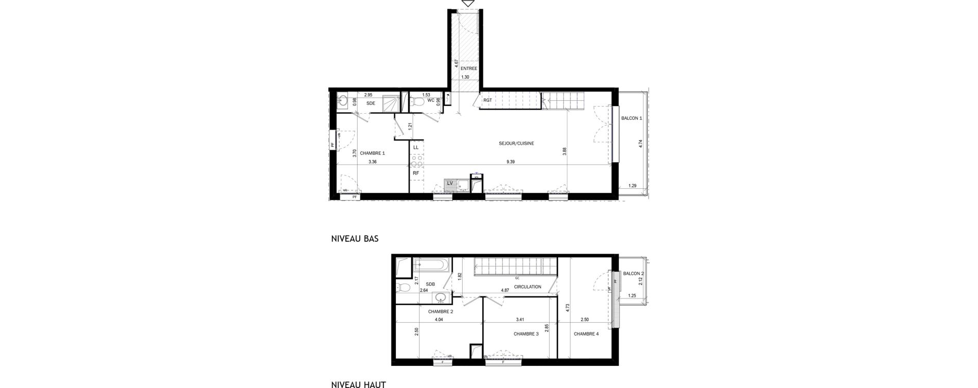 Duplex T5 de 97,54 m2 &agrave; Bordeaux Lac