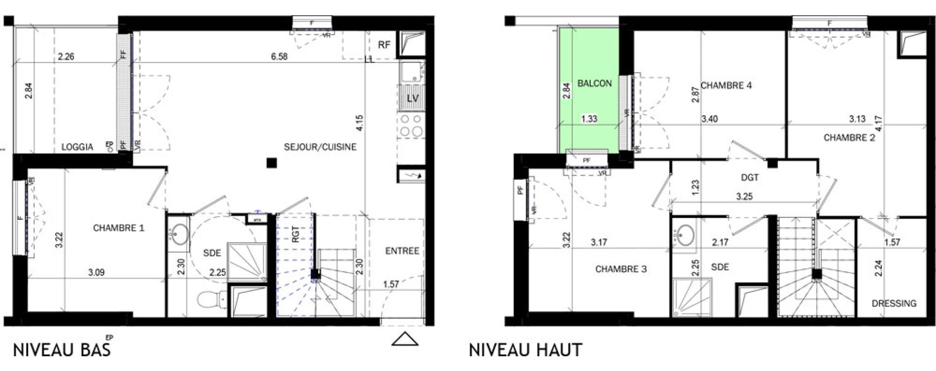 Duplex T5 de 88,67 m2 &agrave; Bordeaux Lac