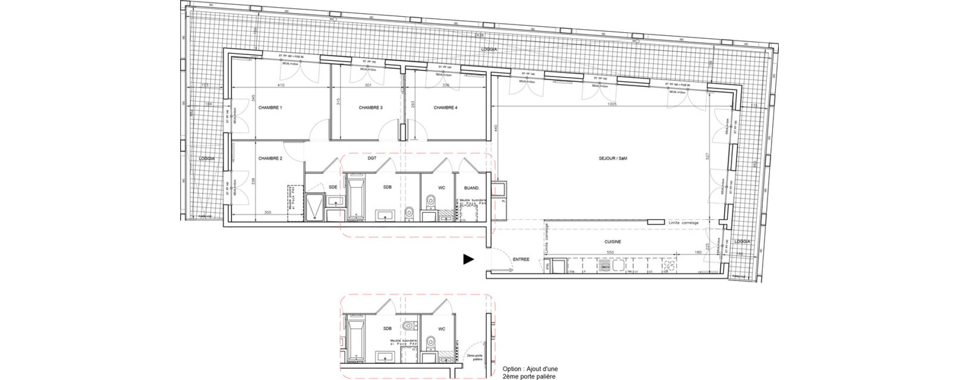 Appartement T5 de 141,95 m2 &agrave; Bordeaux Saint-jean belcier