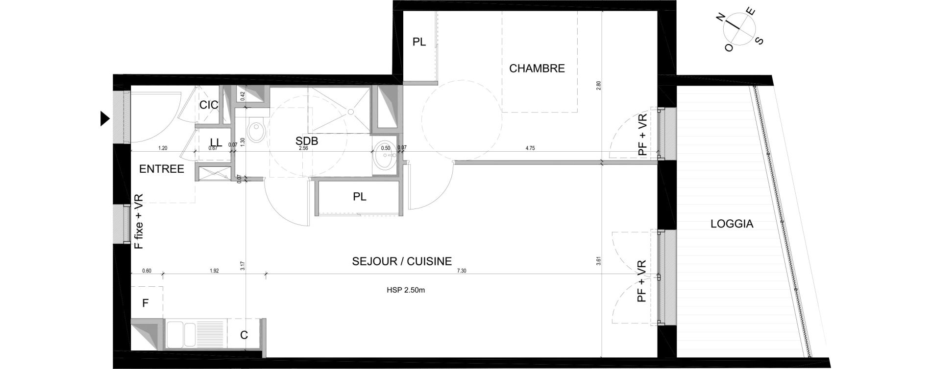 Appartement T2 de 53,90 m2 &agrave; Bordeaux Chartrons