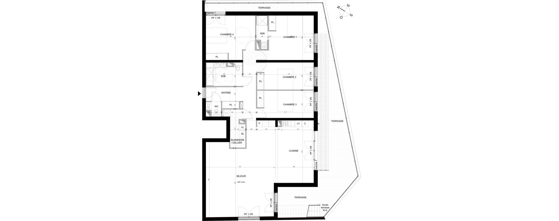 Appartement T5 de 156,80 m2 &agrave; Bordeaux Chartrons