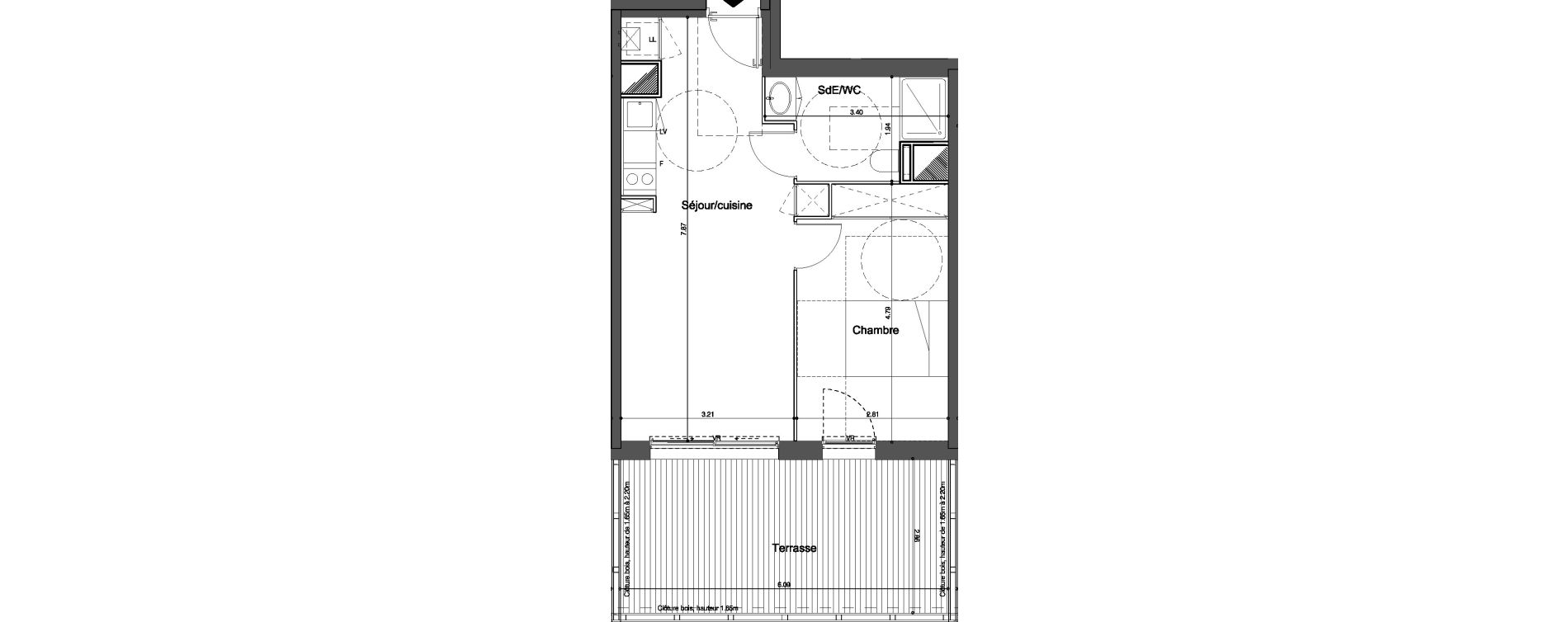 Appartement T2 de 42,00 m2 &agrave; Bordeaux Tivoli
