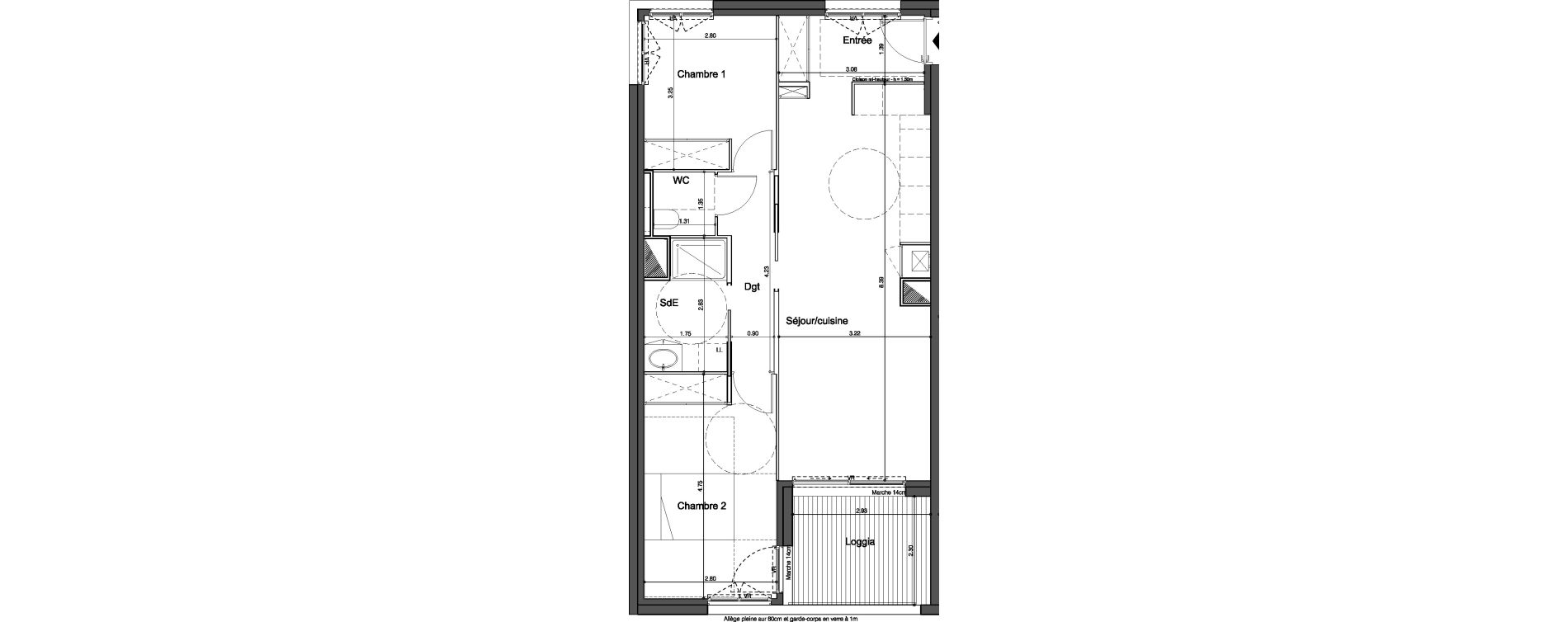 Appartement T3 de 63,40 m2 &agrave; Bordeaux Tivoli