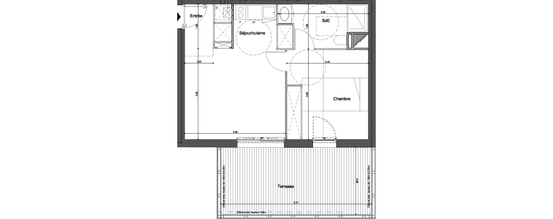 Appartement T2 de 43,00 m2 &agrave; Bordeaux Tivoli