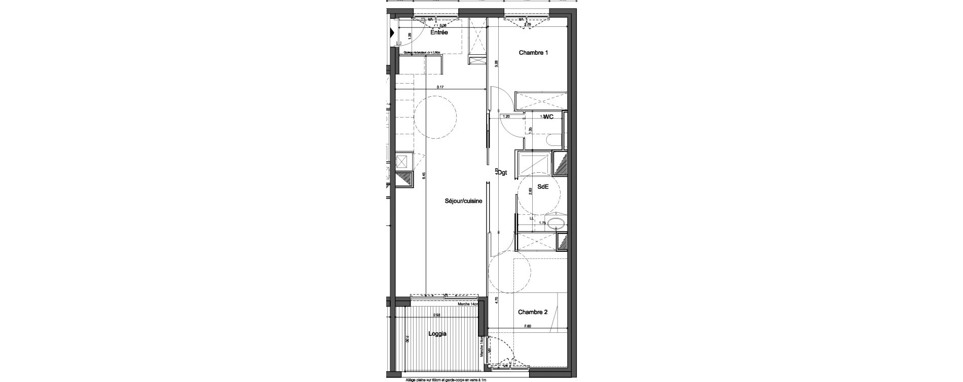Appartement T3 de 63,35 m2 &agrave; Bordeaux Tivoli