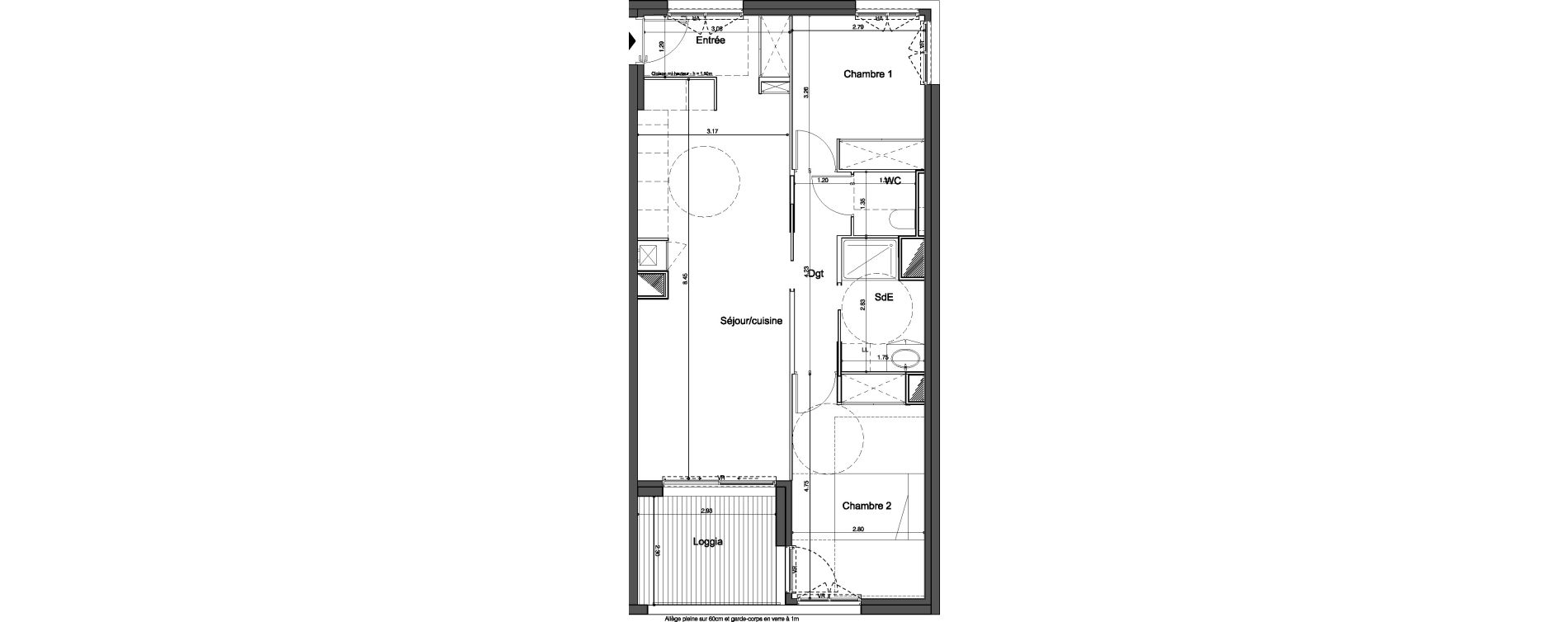 Appartement T3 de 63,35 m2 &agrave; Bordeaux Tivoli