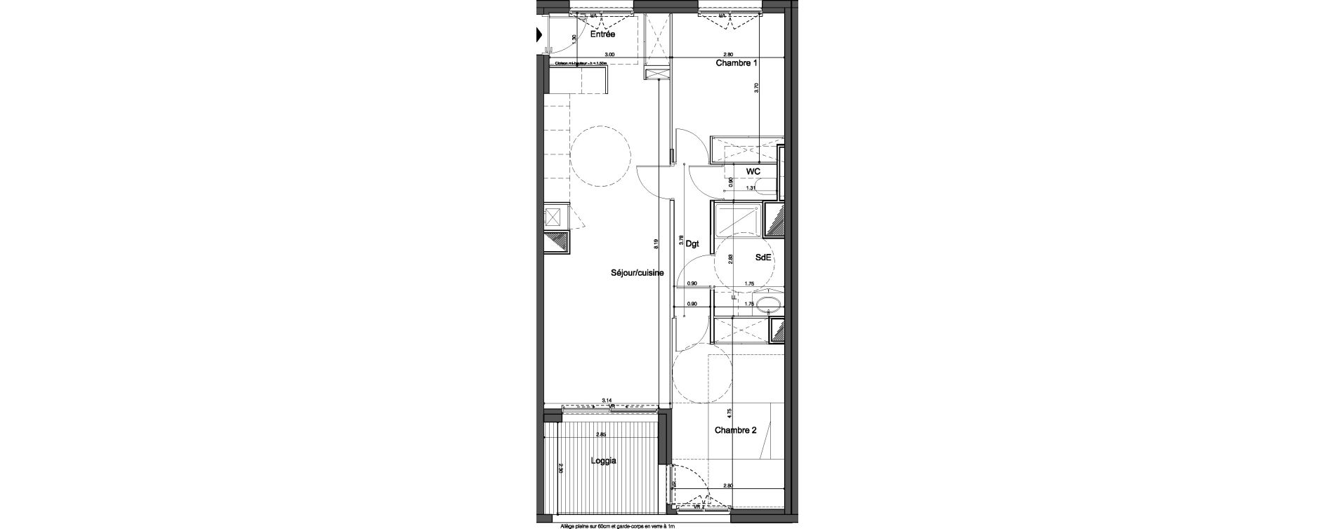 Appartement T3 de 62,35 m2 &agrave; Bordeaux Tivoli