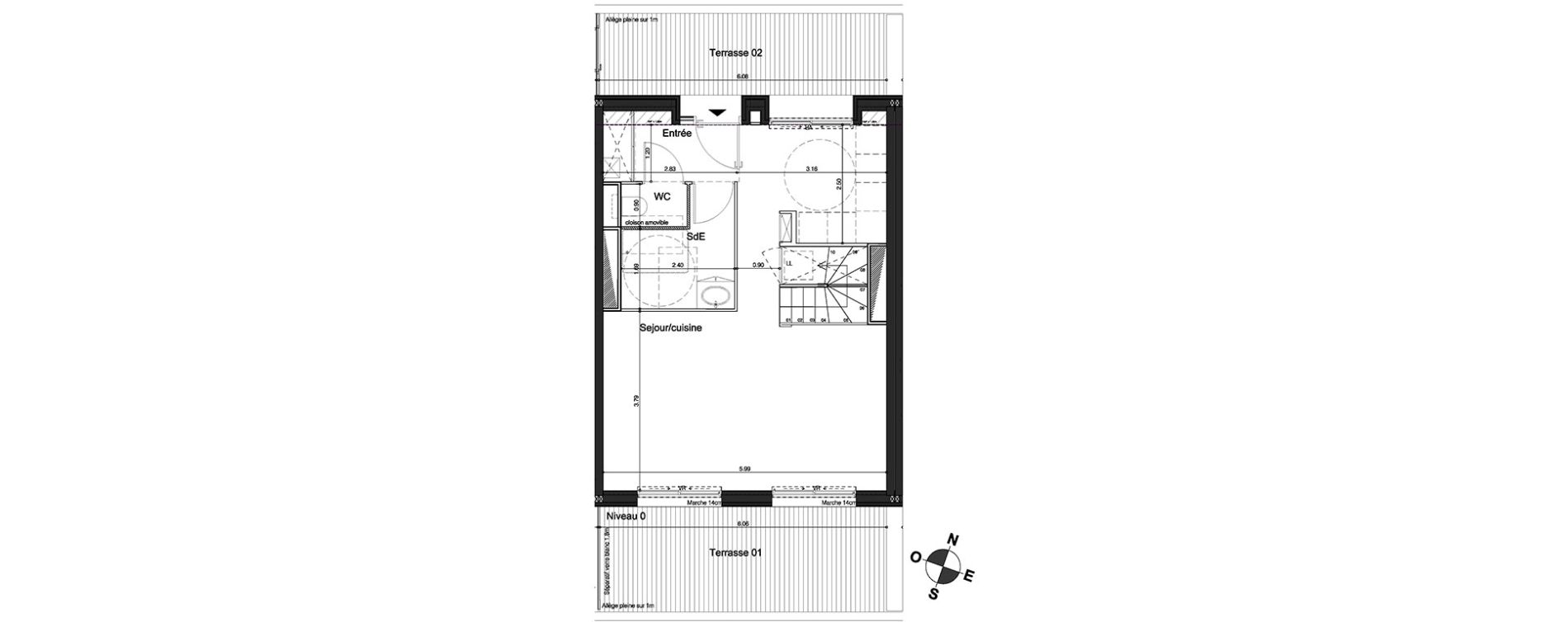 Appartement T3 de 79,55 m2 &agrave; Bordeaux Tivoli