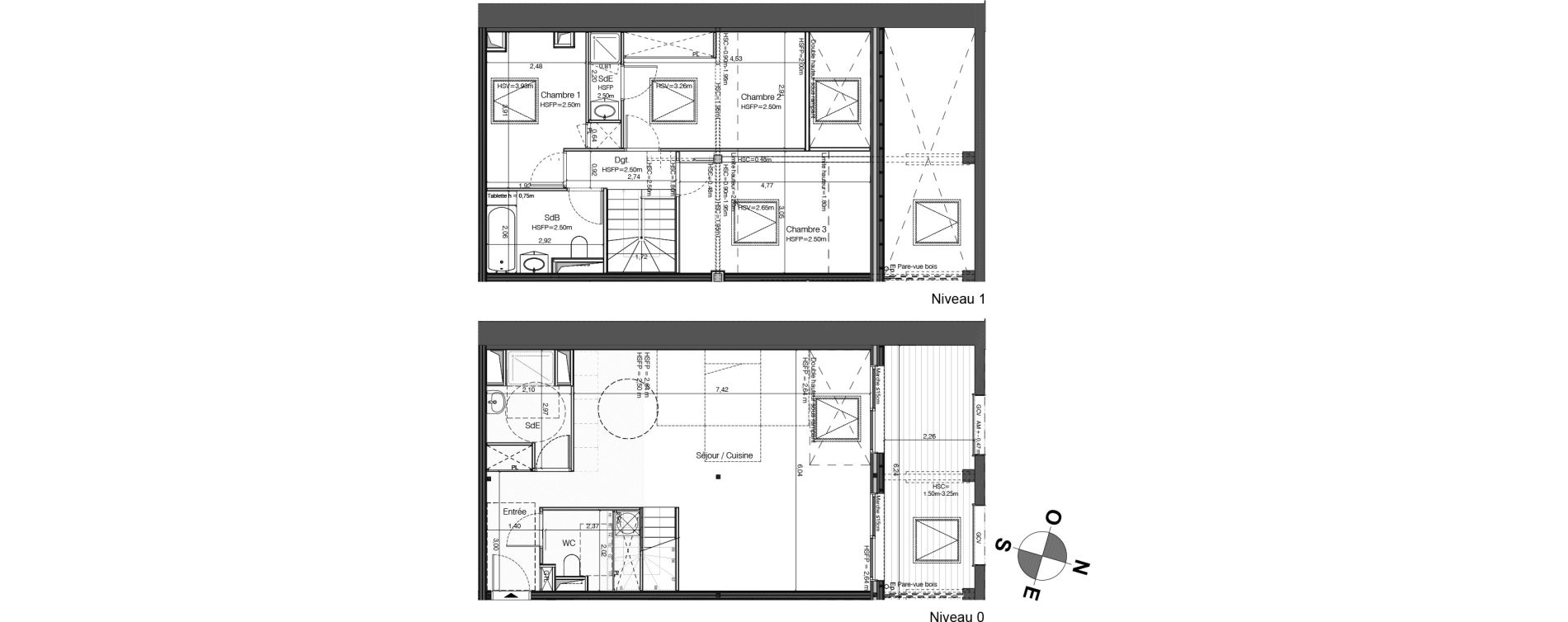 Duplex T4 de 96,31 m2 &agrave; Bordeaux Tivoli