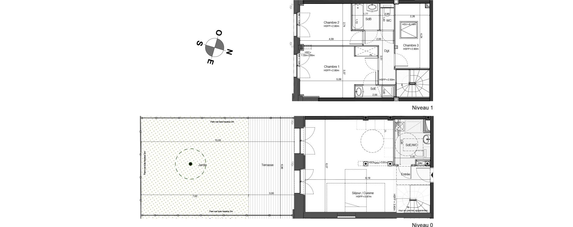 Duplex T4 de 92,21 m2 &agrave; Bordeaux Tivoli