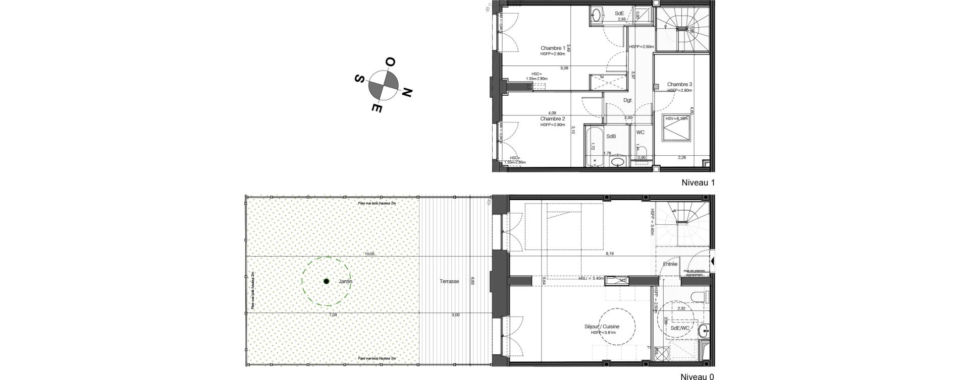 Duplex T4 de 98,67 m2 &agrave; Bordeaux Tivoli
