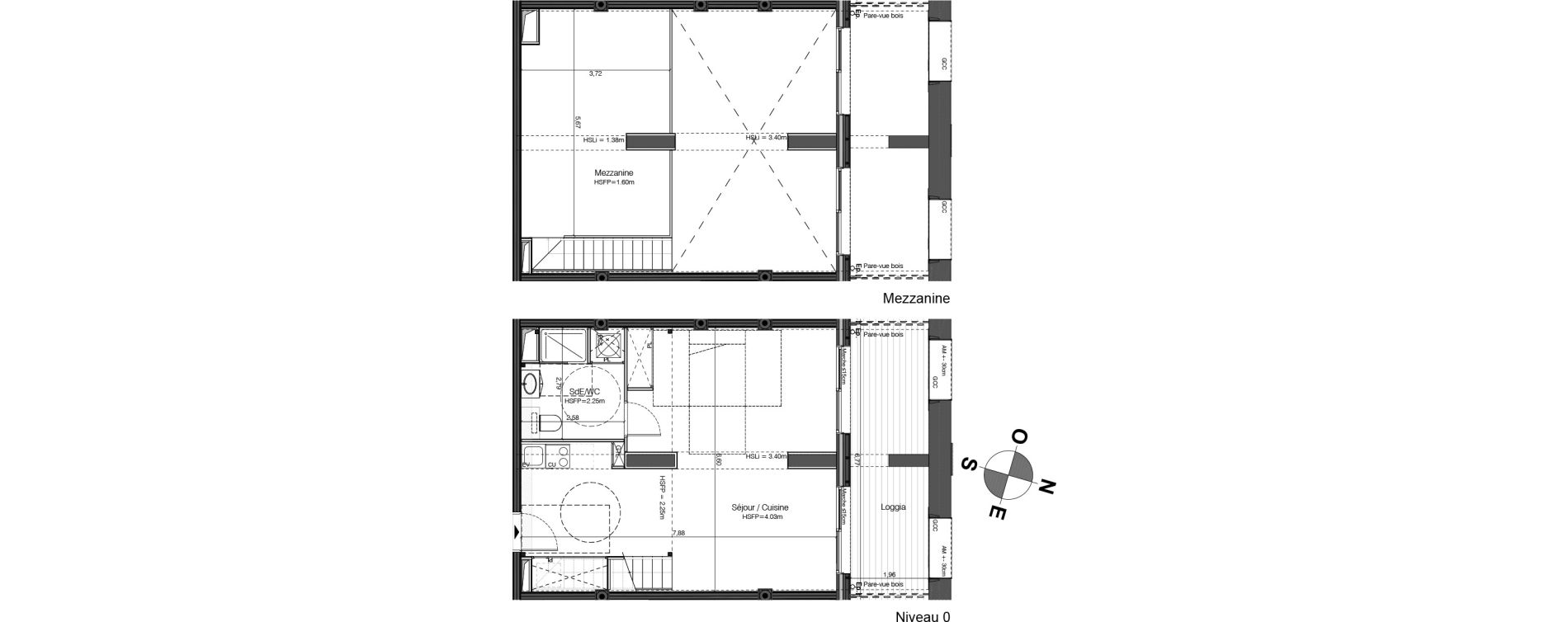 Appartement T1 de 46,98 m2 &agrave; Bordeaux Tivoli
