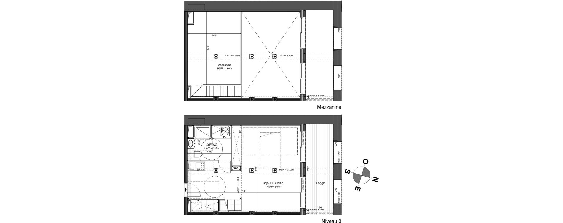 Appartement T1 de 43,56 m2 &agrave; Bordeaux Tivoli