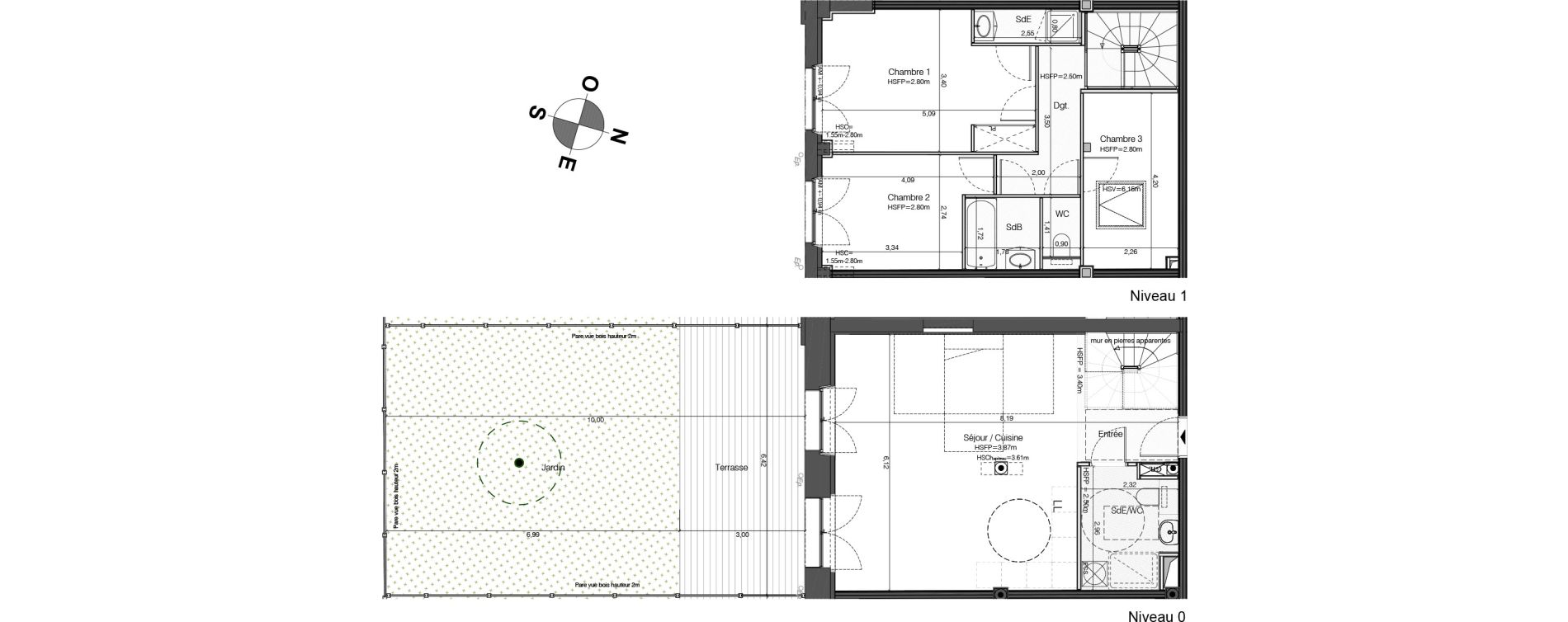 Duplex T4 de 92,64 m2 &agrave; Bordeaux Tivoli