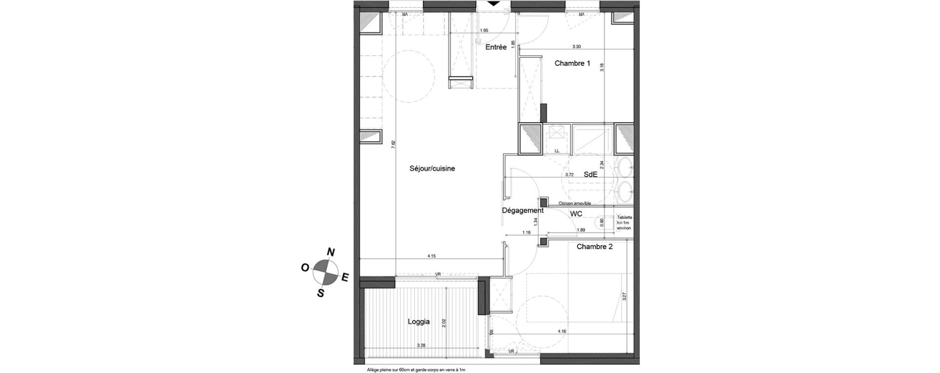 Appartement T3 de 65,40 m2 &agrave; Bordeaux Tivoli