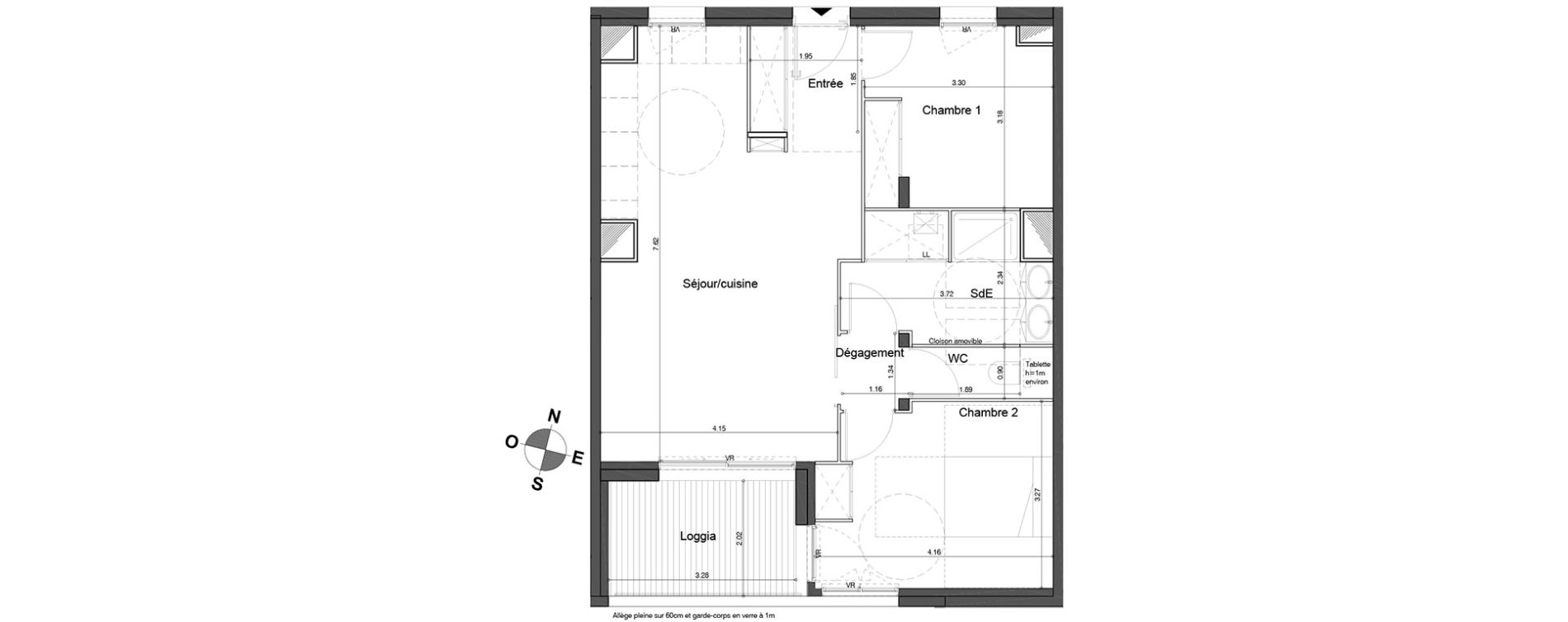 Appartement T3 de 65,80 m2 &agrave; Bordeaux Tivoli