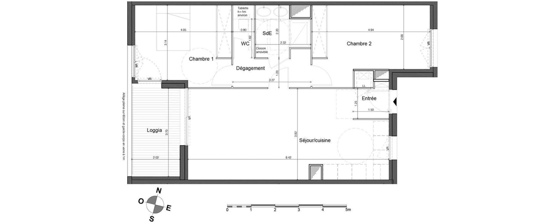 Appartement T3 de 70,10 m2 &agrave; Bordeaux Tivoli