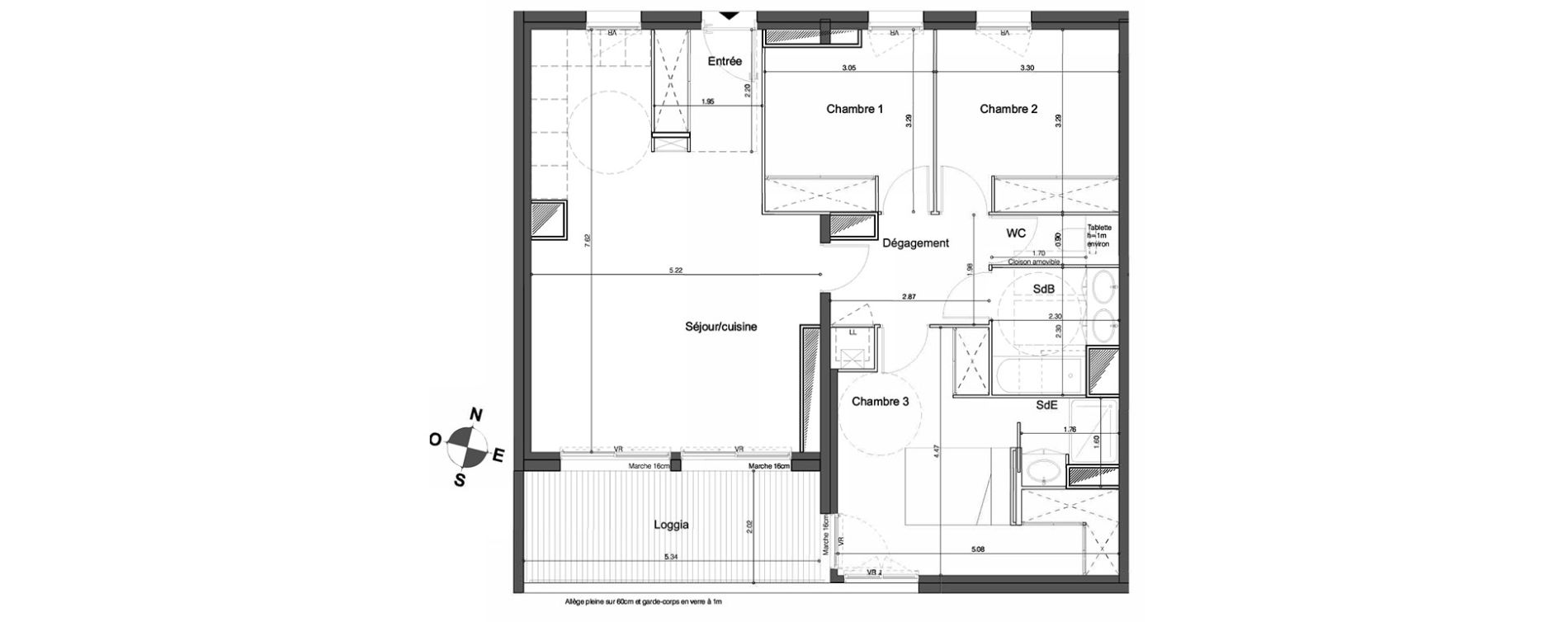 Appartement T4 de 85,45 m2 &agrave; Bordeaux Tivoli