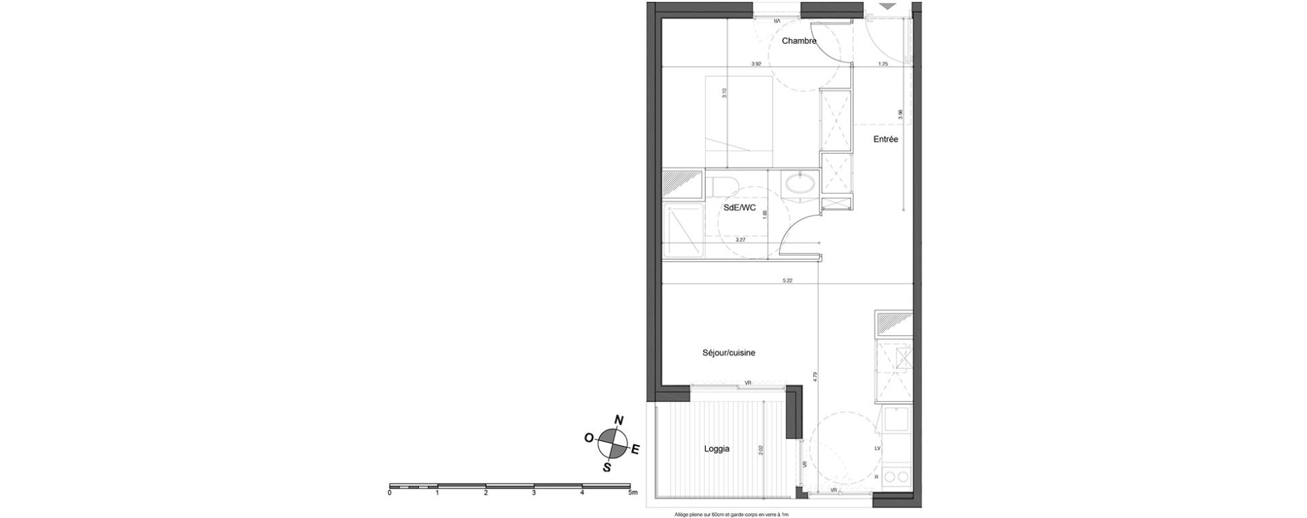 Appartement T2 de 42,90 m2 &agrave; Bordeaux Tivoli