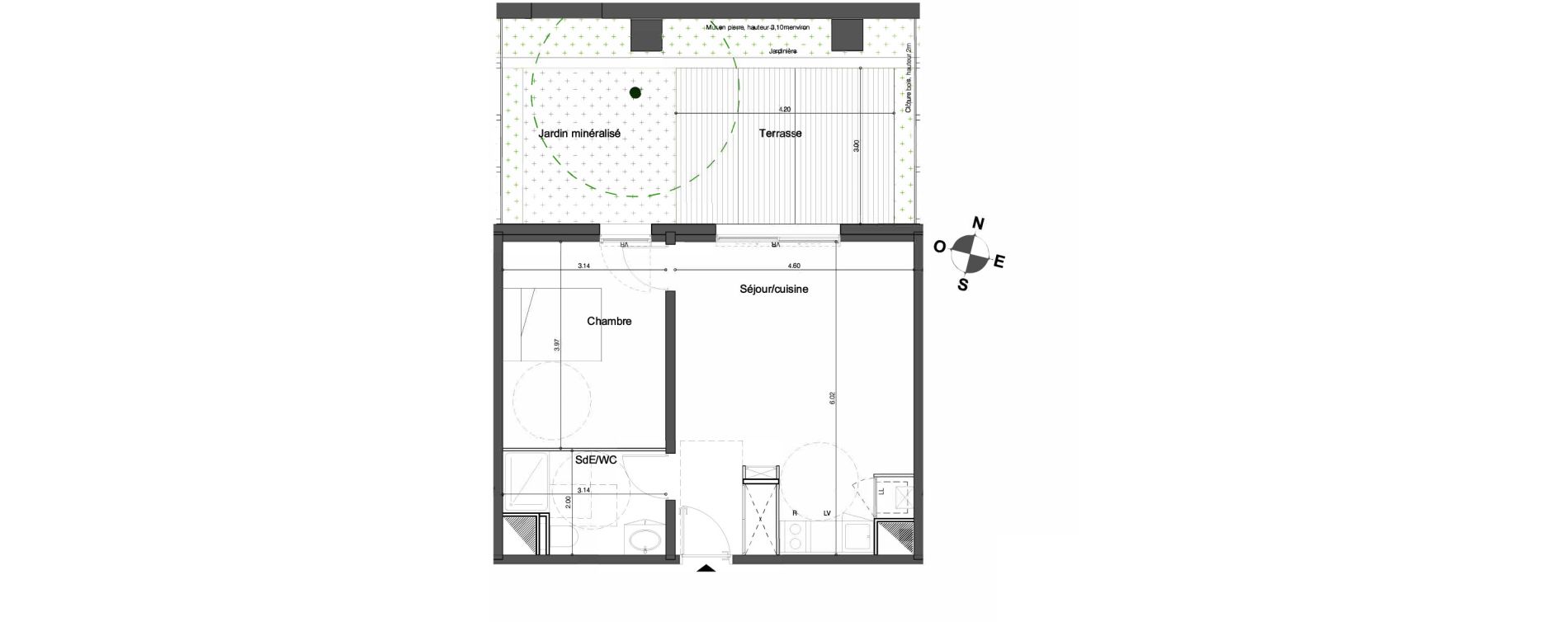 Appartement T2 de 44,80 m2 &agrave; Bordeaux Tivoli