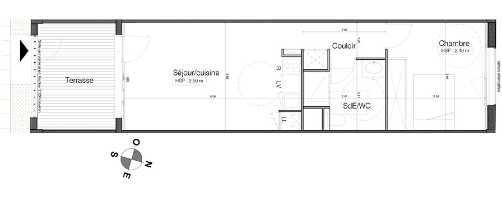 Appartement T2 de 43,85 m2 &agrave; Bordeaux Tivoli
