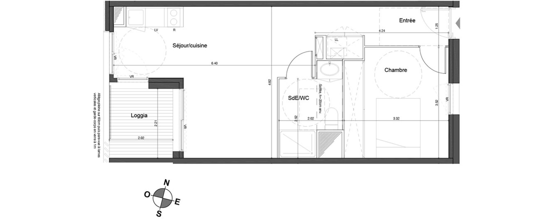 Appartement T2 de 43,75 m2 &agrave; Bordeaux Tivoli
