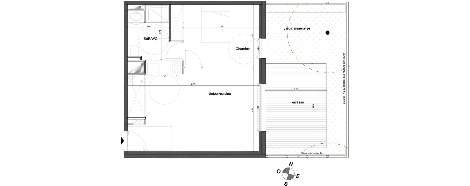 Appartement T2 de 46,05 m2 &agrave; Bordeaux Tivoli