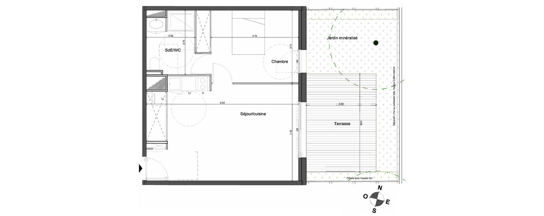Appartement T2 de 45,95 m2 &agrave; Bordeaux Tivoli