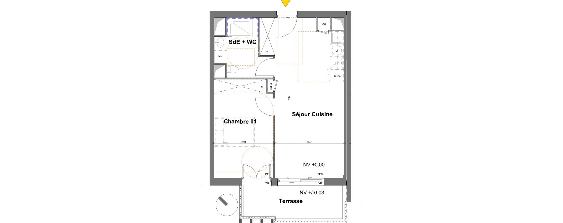 Appartement T2 de 44,20 m2 &agrave; Bordeaux Bastide