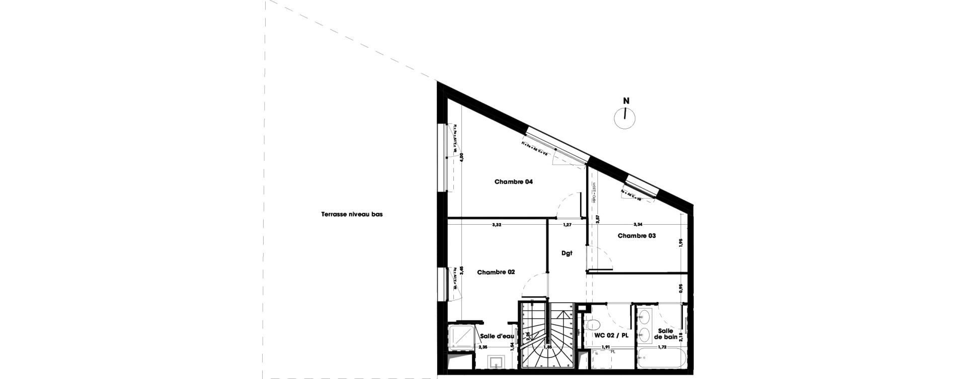 Appartement T5 de 102,64 m2 &agrave; Bordeaux Cauderan