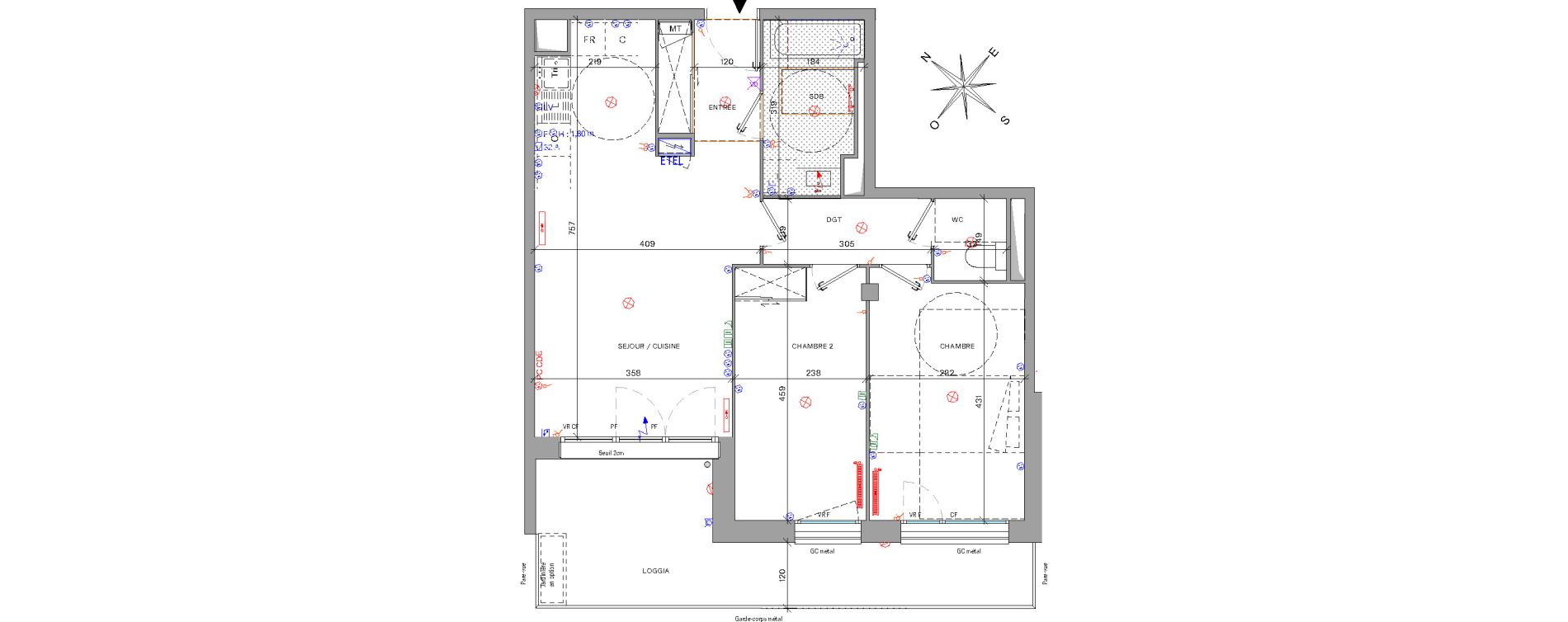 Appartement T3 de 62,70 m2 &agrave; Bordeaux Belv&eacute;d&egrave;re