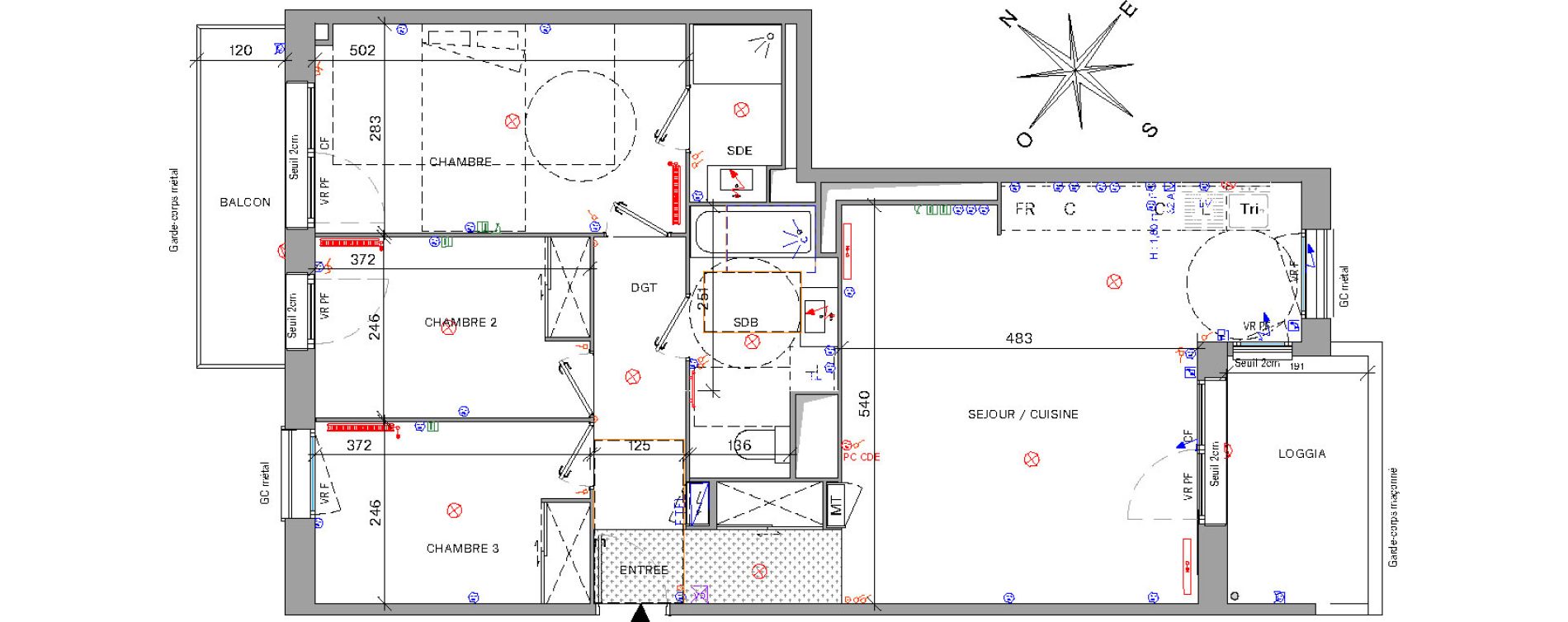 Appartement T4 de 80,80 m2 &agrave; Bordeaux Belv&eacute;d&egrave;re
