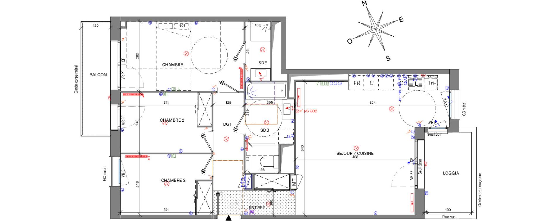 Appartement T4 de 80,40 m2 &agrave; Bordeaux Belv&eacute;d&egrave;re