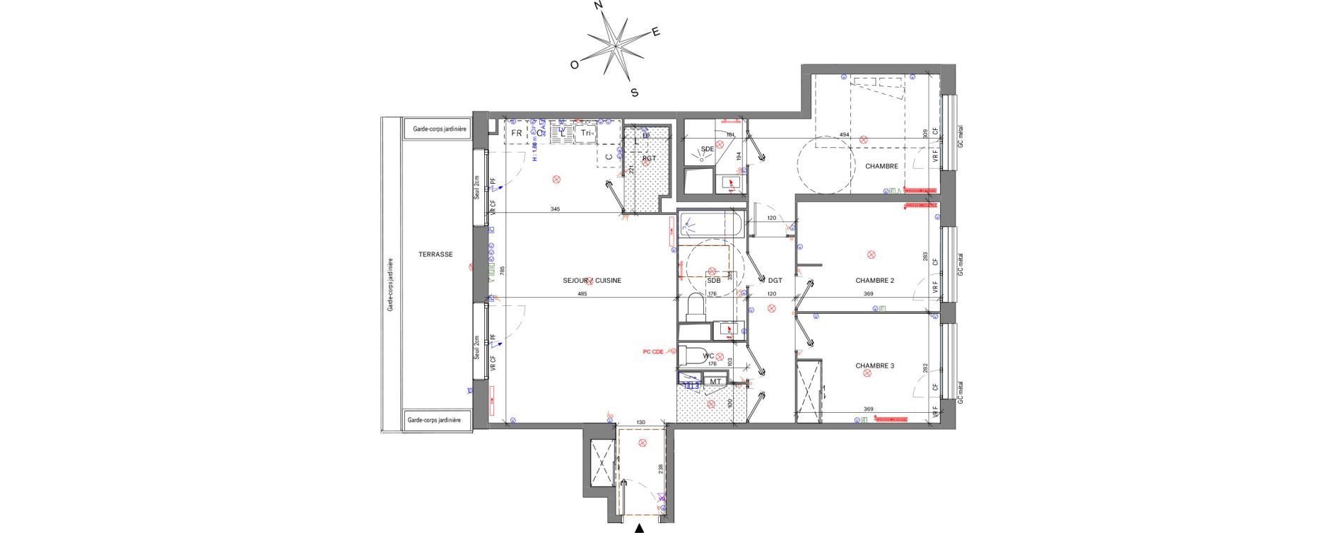 Appartement T4 de 94,00 m2 &agrave; Bordeaux Belv&eacute;d&egrave;re