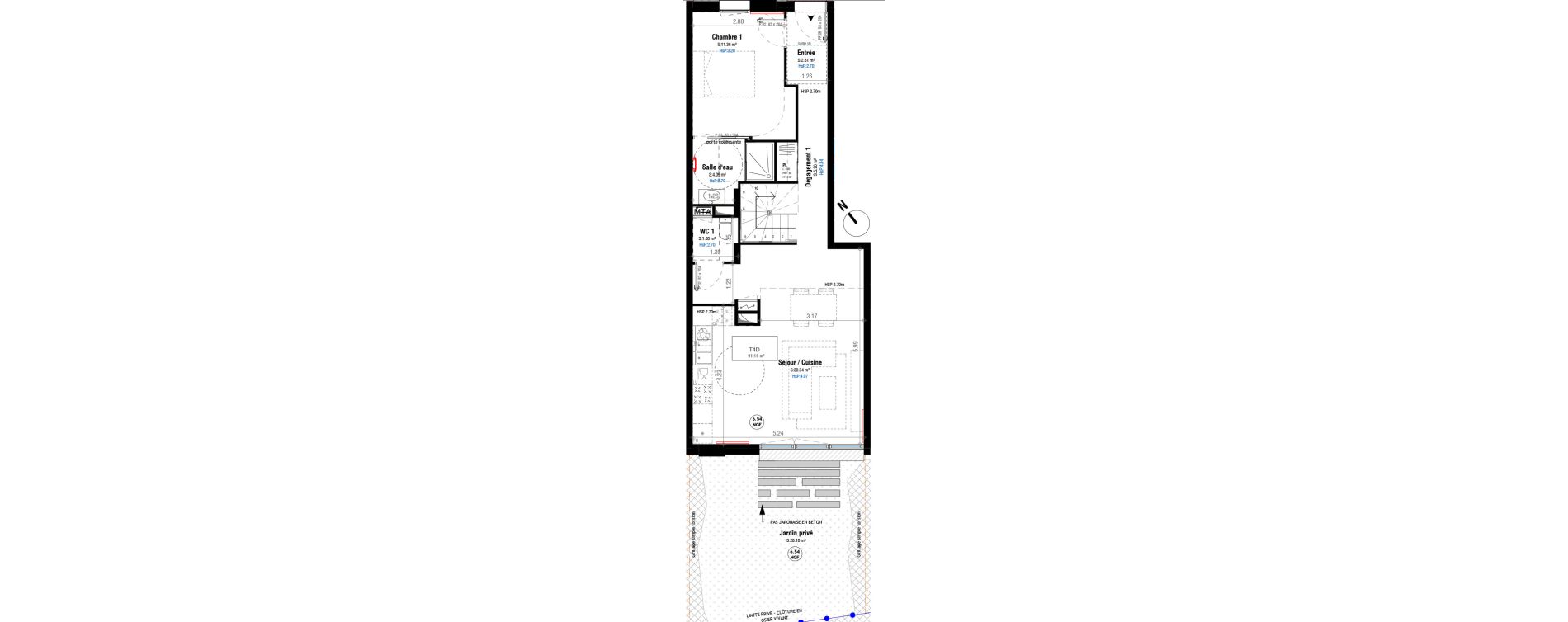 Duplex T4 de 91,16 m2 &agrave; Bordeaux Belv&eacute;d&egrave;re