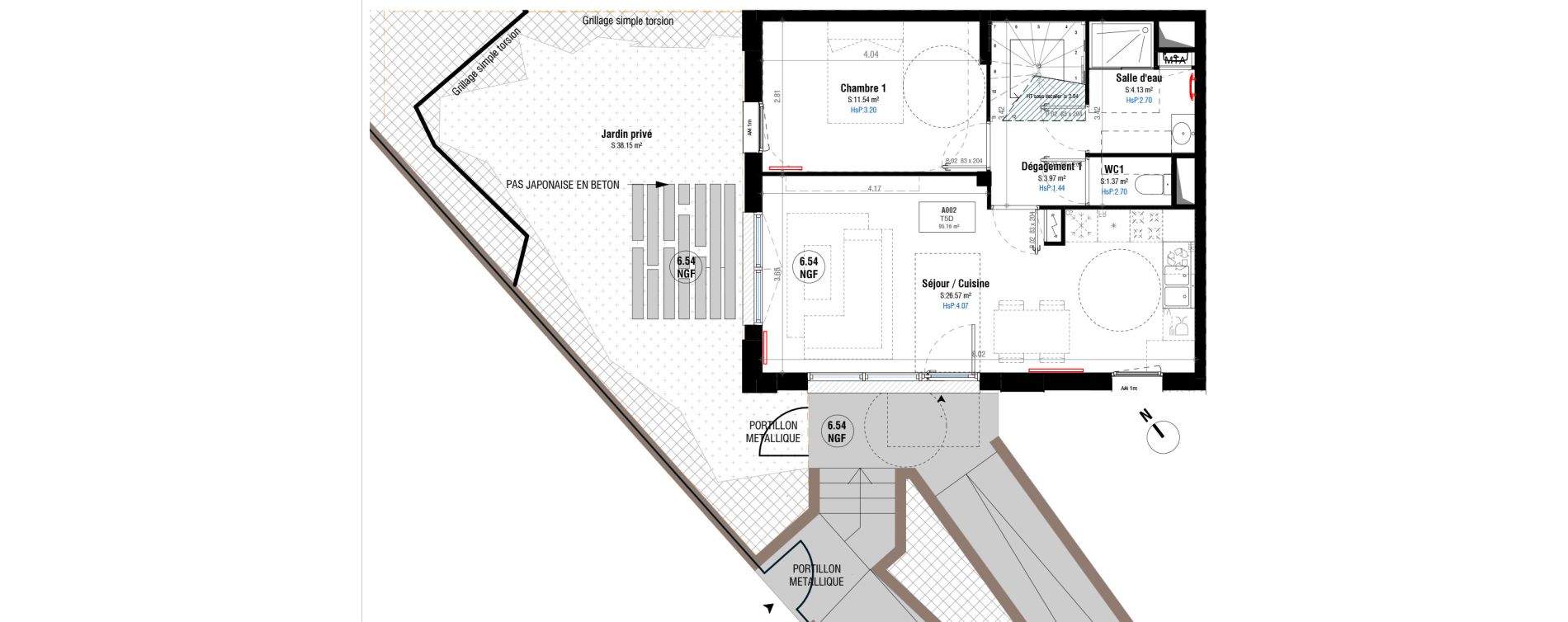 Duplex T5 de 95,16 m2 &agrave; Bordeaux Belv&eacute;d&egrave;re