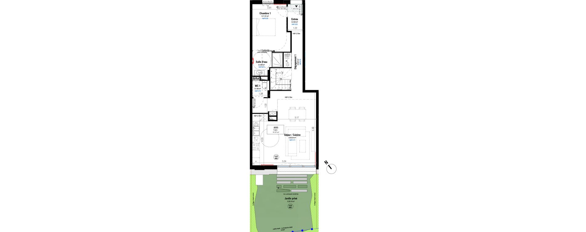 Appartement T4 de 91,01 m2 &agrave; Bordeaux Belv&eacute;d&egrave;re