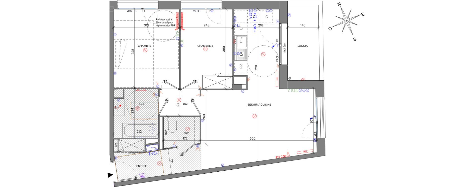 Appartement T3 de 63,50 m2 &agrave; Bordeaux Belv&eacute;d&egrave;re