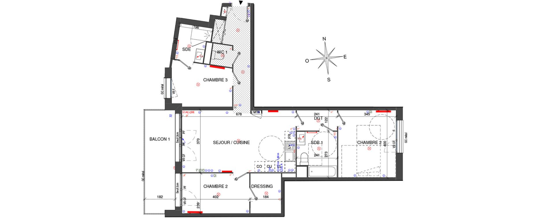 Appartement T4 de 84,60 m2 &agrave; Bordeaux Belv&eacute;d&egrave;re