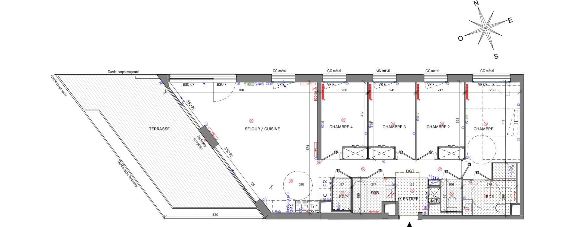Appartement T5 de 100,30 m2 &agrave; Bordeaux Belv&eacute;d&egrave;re