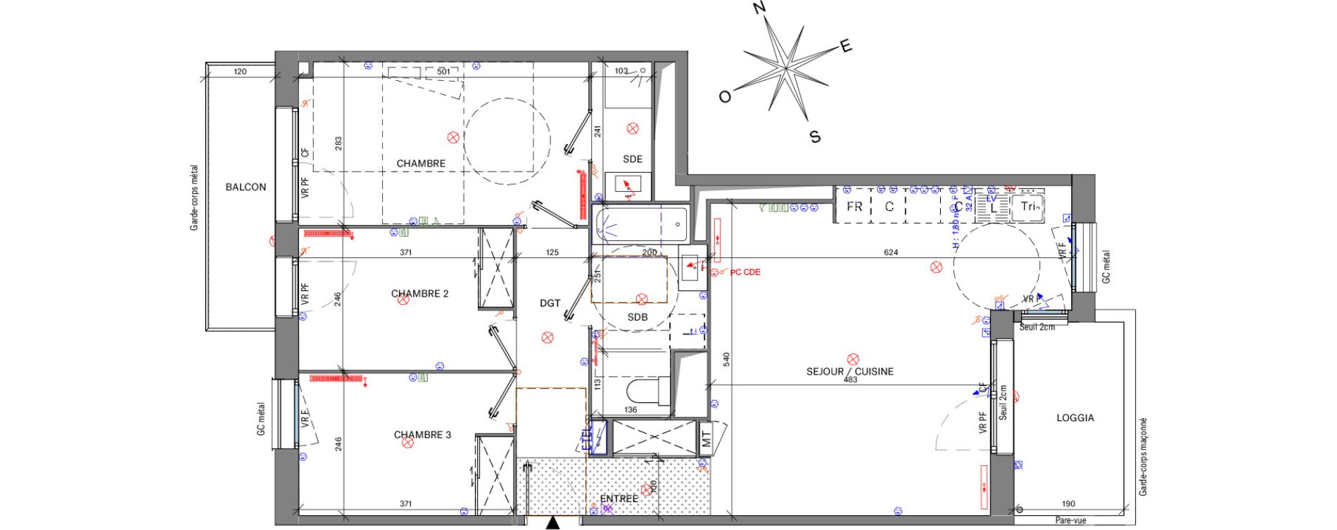 Appartement T4 de 80,40 m2 &agrave; Bordeaux Belv&eacute;d&egrave;re
