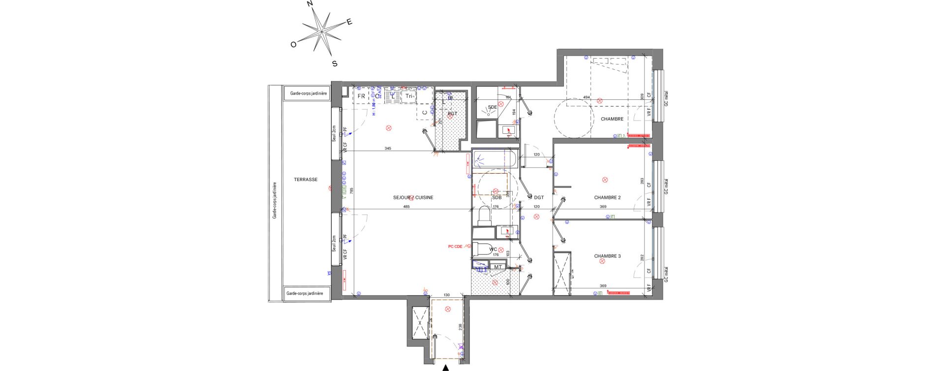 Appartement T4 de 94,00 m2 &agrave; Bordeaux Belv&eacute;d&egrave;re