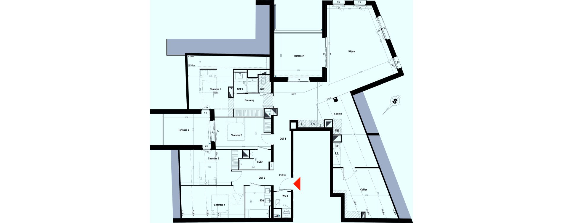 Appartement T5 de 148,15 m2 &agrave; Bordeaux Bastide