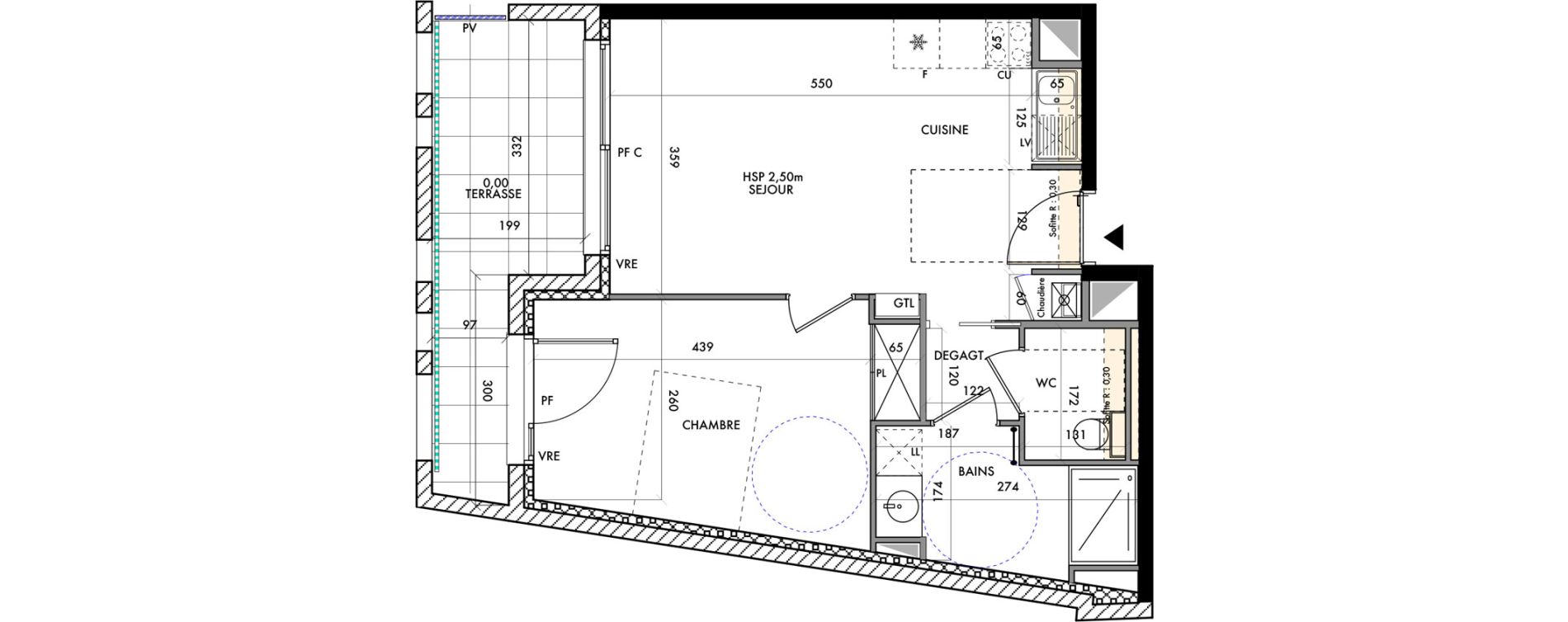 Appartement T2 de 45,00 m2 &agrave; Bordeaux Cauderan